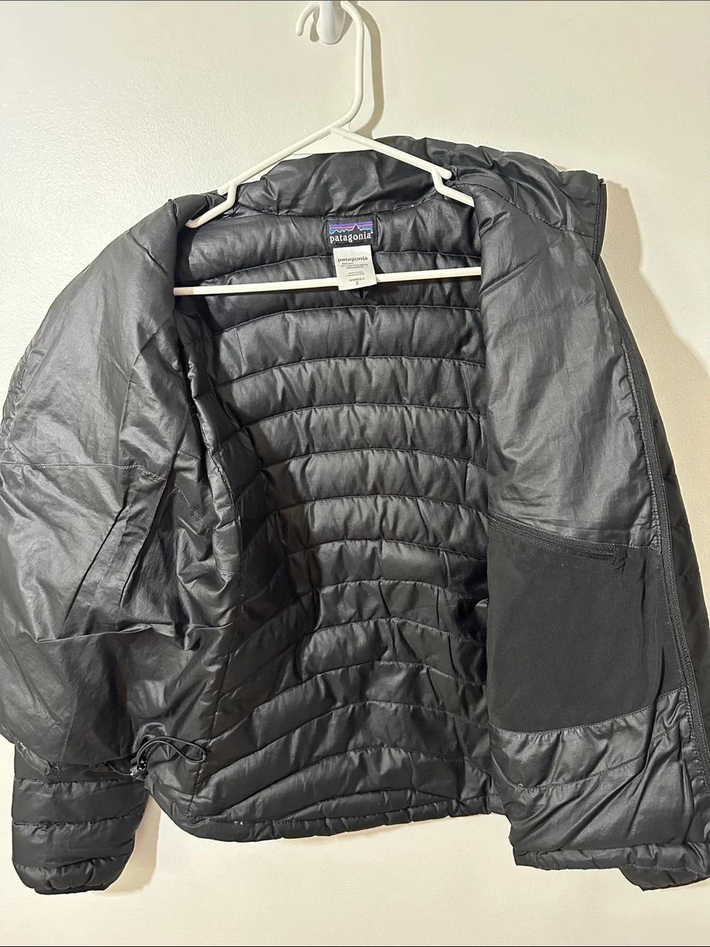 Patagonia Black Quilted Packable Down Jacket Size Small